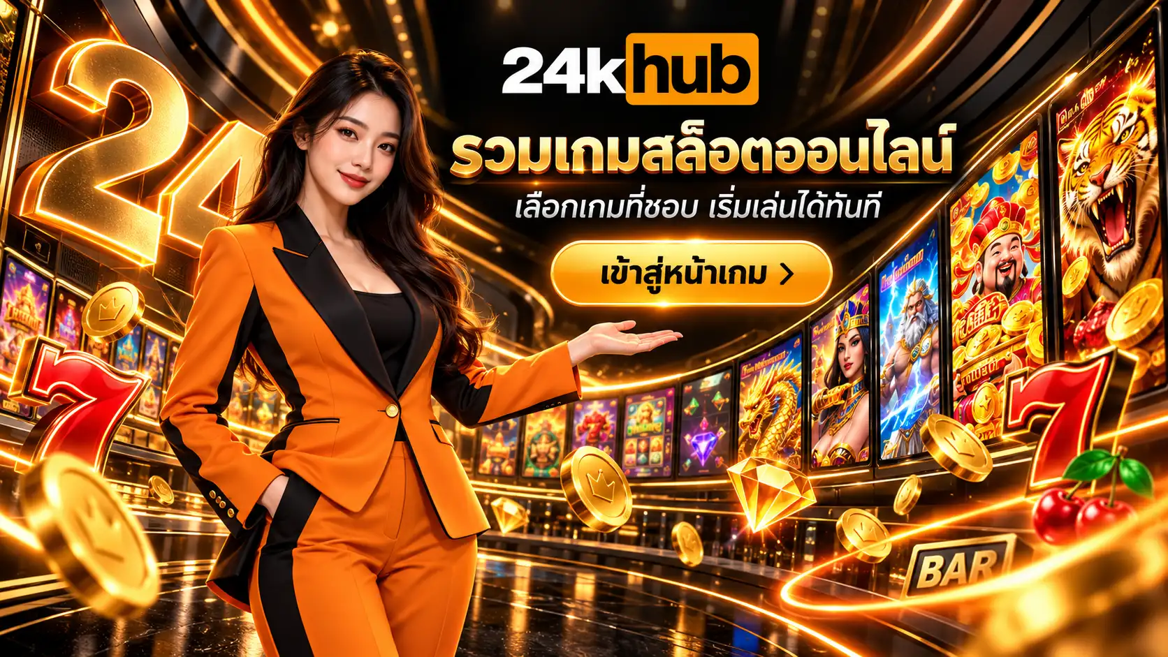 24KHUB สล็อตรวมความมันส์ เลือกเกมพร้อมลุย ทุนไหนเรารับจบ